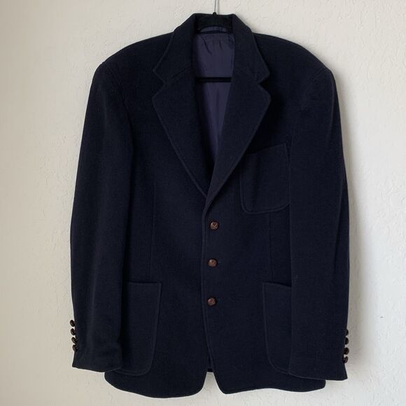 Gant Sport Coat Jacket Men M Navy Wool Cashmere Soft Luxury Regencycore Preppy - Picture 1 of 12